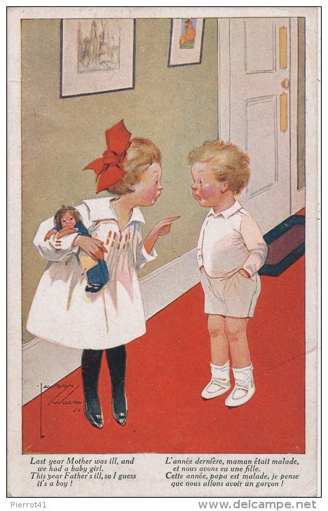 ENFANTS - Jolie Carte Fantaisie Enfants Avec Poupée Signée LAWSON WOOD - Wood, Lawson