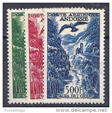 ANDORRA FRANCESA 1955/57- Yvert #A-2/4 - MNH ** - Luchtpost