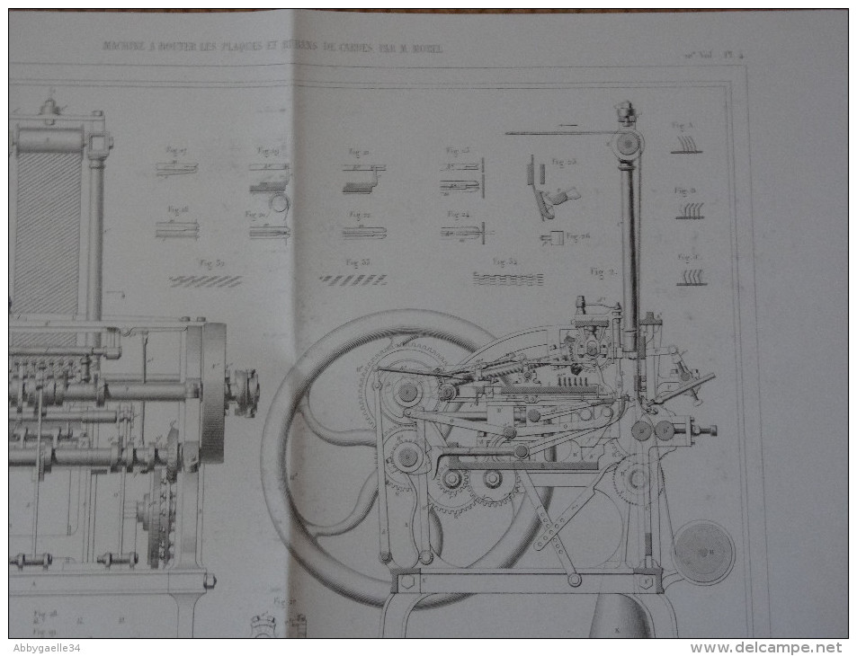 MACHINE A BOUTER LES PLAQUES ET RUBANS DE CARDES PAR M. MOREL Publication Industrielle Petitcolin, Chaumont, Chardon - Machines