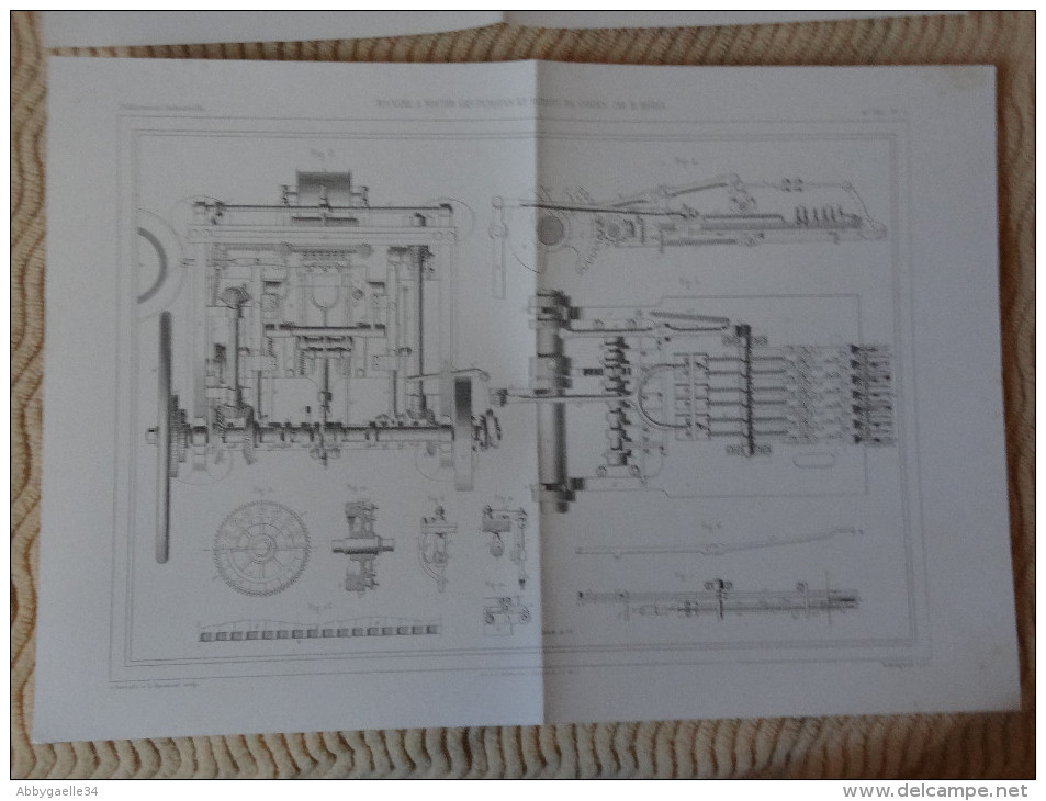 MACHINE A BOUTER LES PLAQUES ET RUBANS DE CARDES PAR M. MOREL Publication Industrielle Petitcolin, Chaumont, Chardon - Macchine