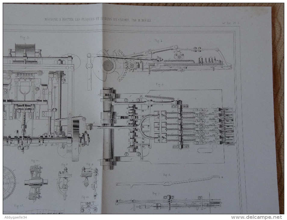 MACHINE A BOUTER LES PLAQUES ET RUBANS DE CARDES PAR M. MOREL Publication Industrielle Petitcolin, Chaumont, Chardon - Macchine