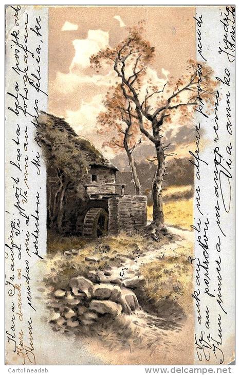 [DC4960] CARTOLINA - CASA CON MULINO IN CAMPAGNA - Viaggiata - Old Postcard - Altri & Non Classificati