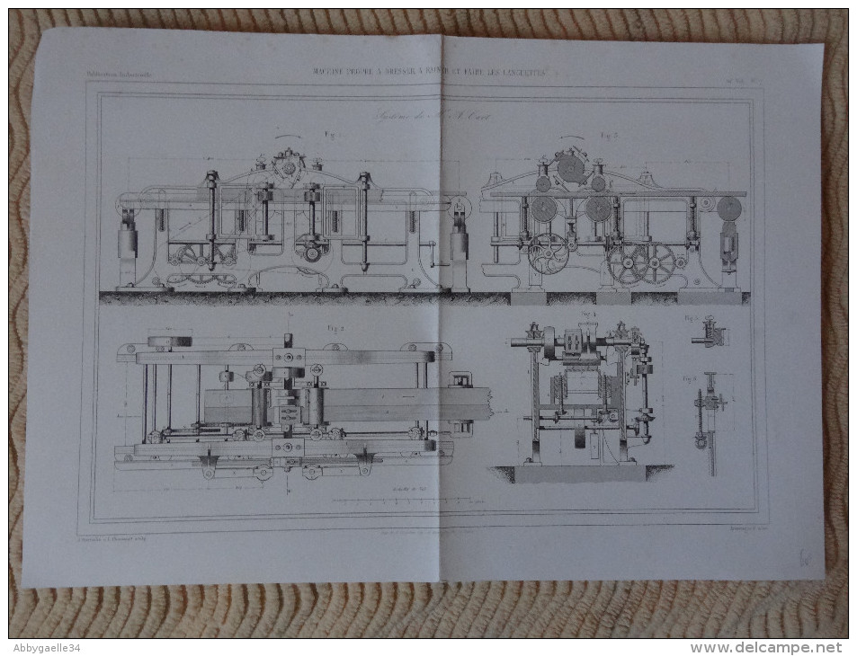 MACHINE PROPRE A DRESSER A RAINER ET FAIRE LES LANGUETTES Cart Publication Industrielle - Maschinen