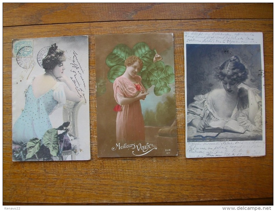 3 Cartes Silhouette Ou Portraits De Femmes - Silueta