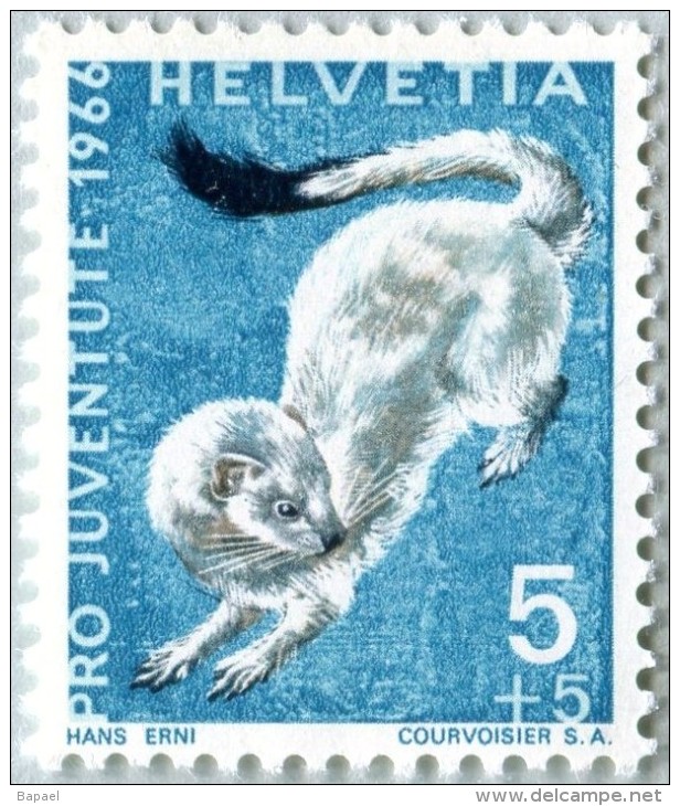 N° Yvert 778 - Timbre De Suisse (1966) - MLH - Hermine (JS) - Neufs