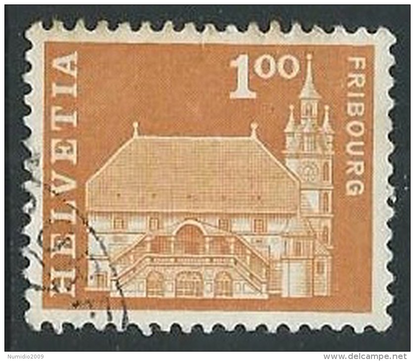 1960 SVIZZERA USATO EDIFICI STORICI 1 F - G039 - Used Stamps