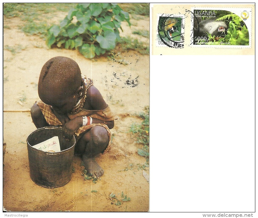 UGANDA  Boy Karimojong  Nice Stamps  Animal Theme - Ouganda