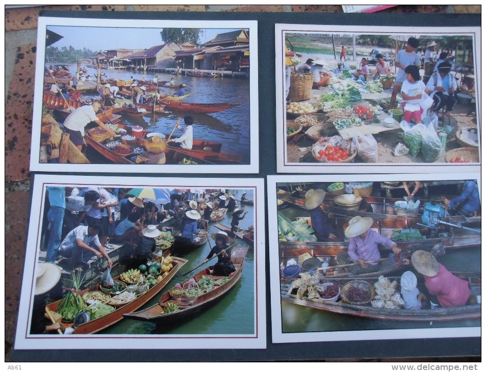 Thailande Marché Flottant ( The Floating Market )lot De 10 Cartes Toutes Scanner - Thailand