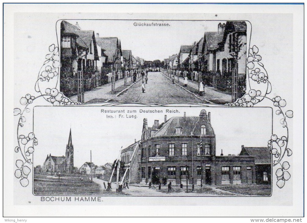 Bochum Hamme - S/w Mehrbildkarte 7  Nachdruck Einer Litho - Bochum