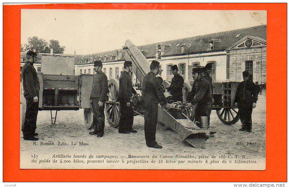 Militaire - Artillerie Lourde De Campagne Manoeuvre Du Canon Rimailho, Pièce De155 C.T.R......; - Manovre
