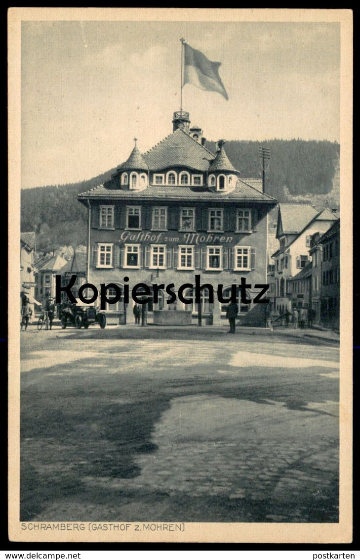 ALTE POSTKARTE SCHRAMBERG GASTHOF ZUM MOHREN Autohalle Auto Old Car Schwarzwald Black Forest Foret-Noire Ansichtskarte - Schramberg