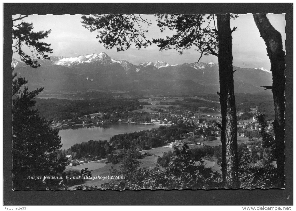 AUTRICHE KURORT VELDEN A W. MIT MITTAGSKOGEL 2144m  CARTE PHOTO DENTELEE - Velden