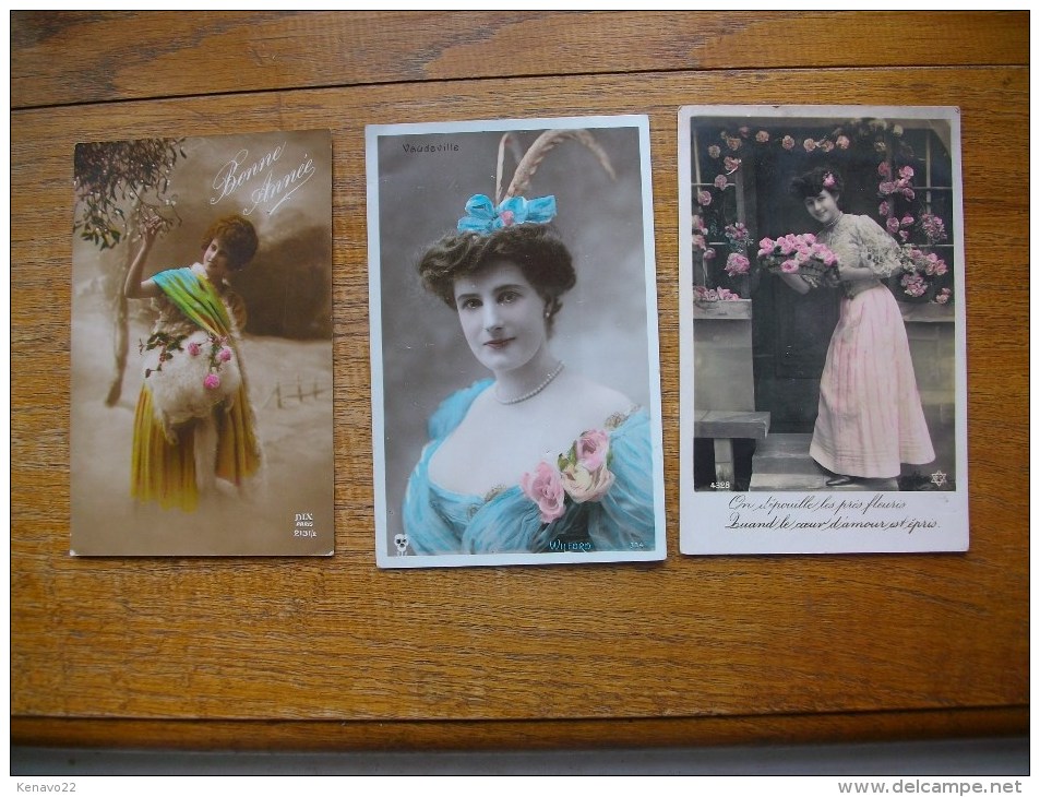 3 Cartes De Sihouettes Ou Portrait De Femmes - Silueta