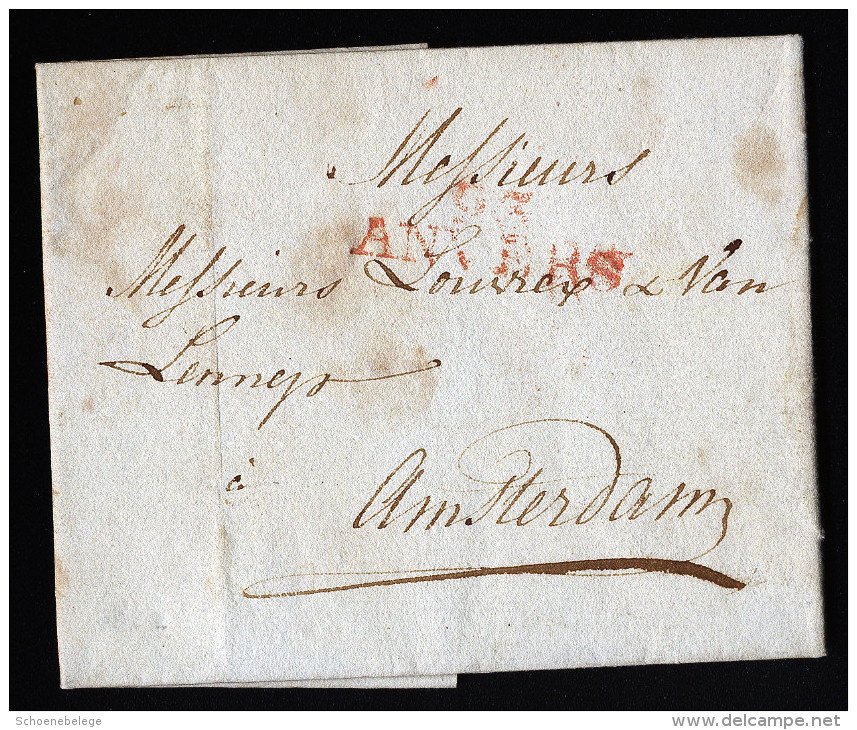 A3422) Belgien Brief Von ANVERS 1802 Nach Amsterdam - 1794-1814 (Französische Besatzung)