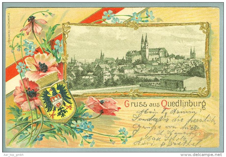 AK DE S.-A. Quedlinburg 1901-07-22 Präge-Litho - Quedlinburg