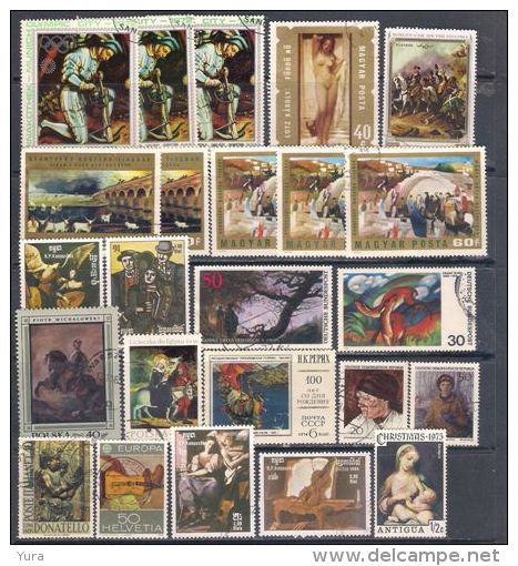 Lot 64  Painting  2 Scans 50  Different MNH, Used - Andere & Zonder Classificatie