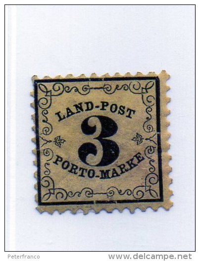 1862 Baden - Segnatasse (linguellato) - Mint