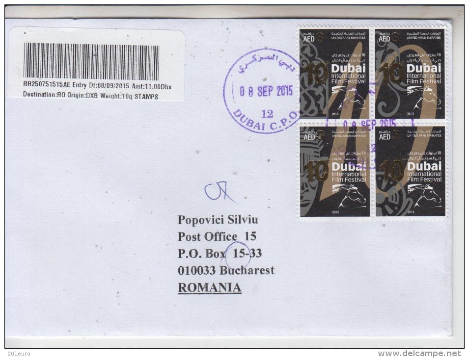 DUBAI: REGISTERED Cover Circulated To ROMANIA - Registered Shipping! - Dubai