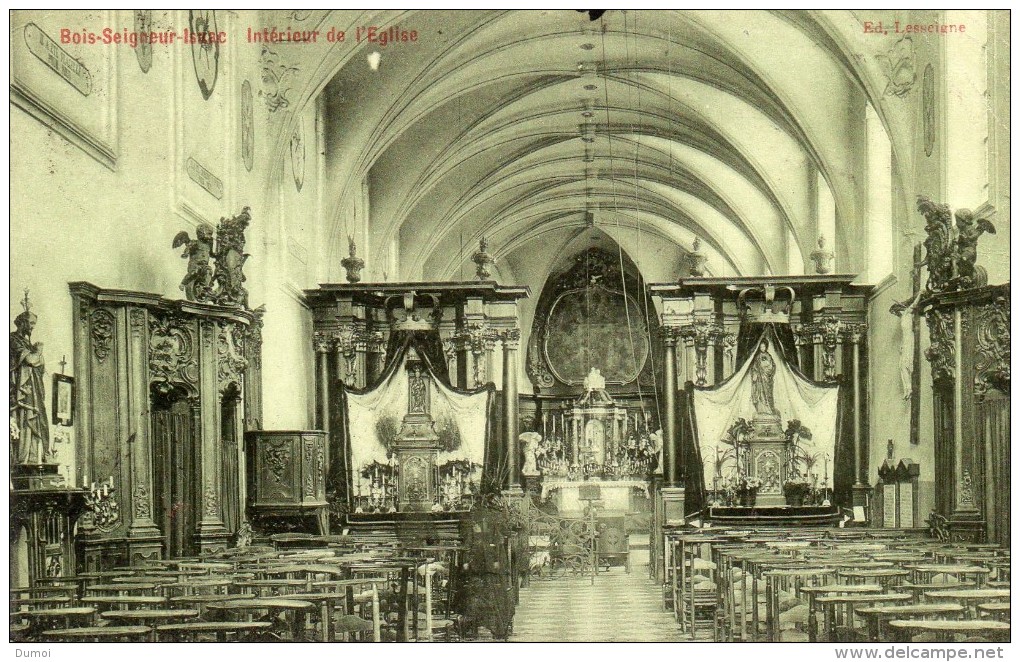 BOIS SEIGNEUR ISSAC  -  Intérieur De L' Eglise  -  ( Voir Verso Timbre Et Tampon) - Braine-l'Alleud