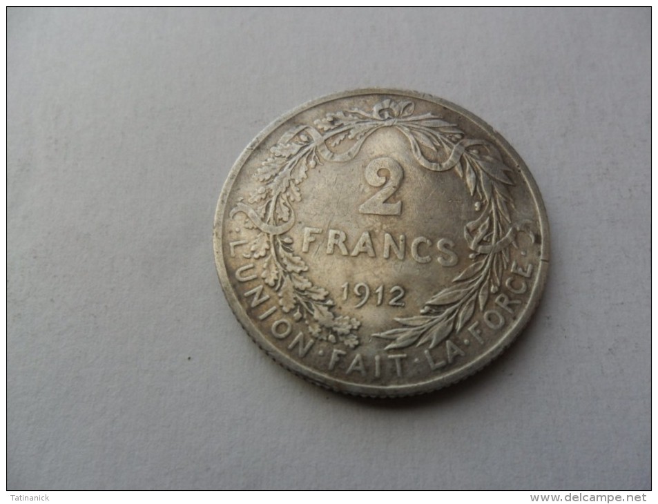 2 Francs 1912 Albert Ier En Français - 2 Francos