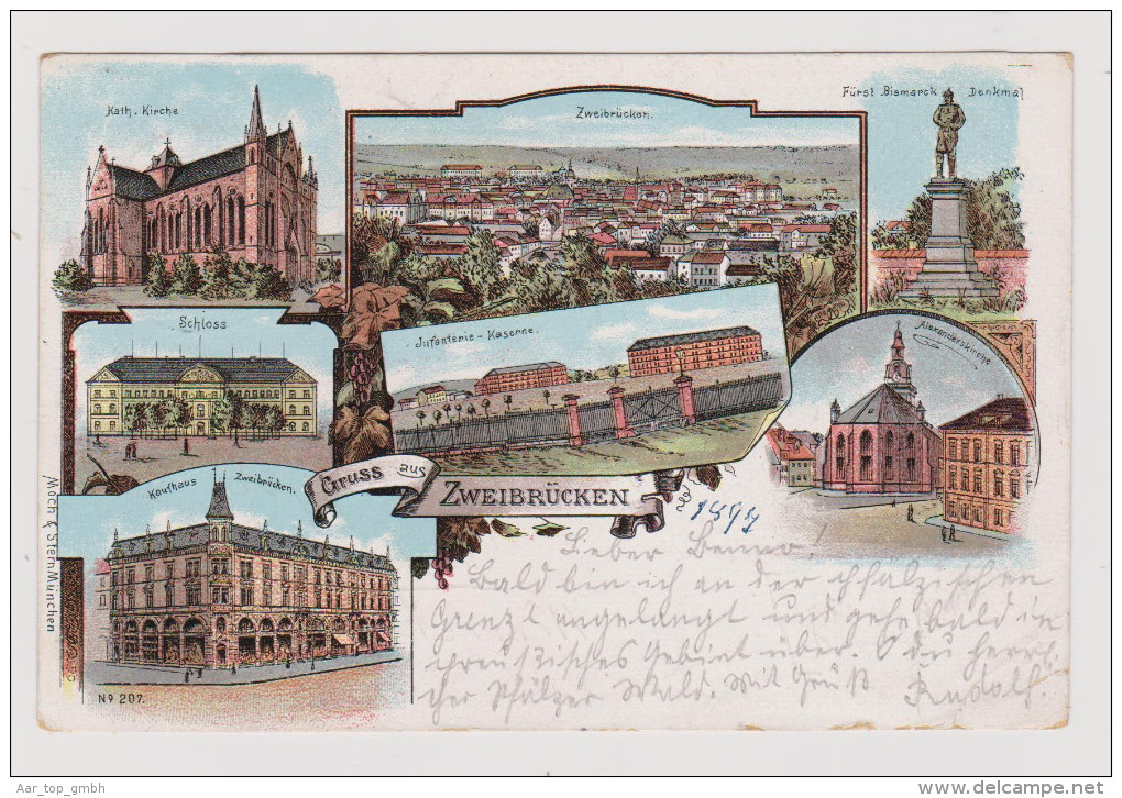 AK DE RP Zweibrücken 1897-09-30 Litho Moch&Stern #207 - Zweibruecken