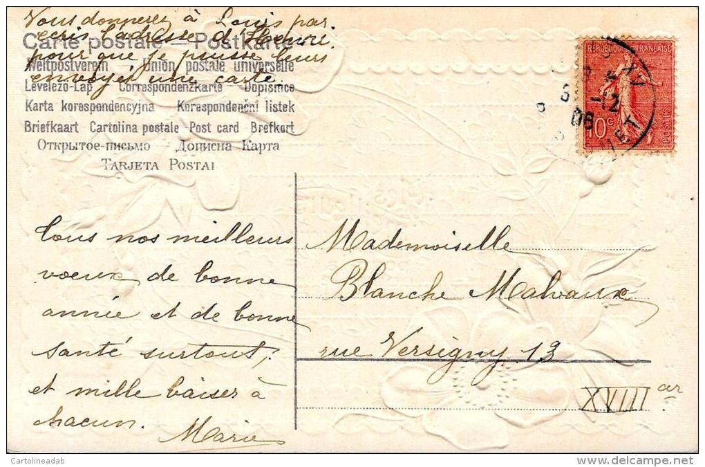 [DC4974] CARTOLINA AUGURALE IN RILIEVO - MES MEILLEURS VOEUX POUR LA NUVELLE ANNEE - Viaggiata - Old Postcard - Anno Nuovo