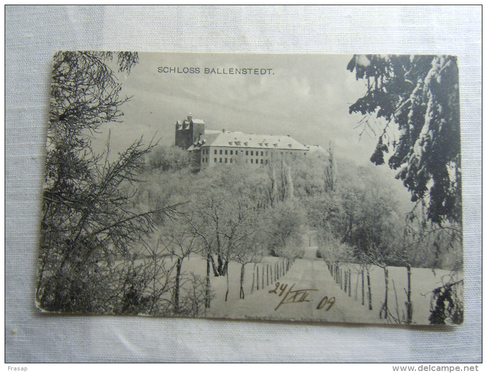 AK Cp -  Ballenstedt Schloss  1909 28 11 - Ballenstedt