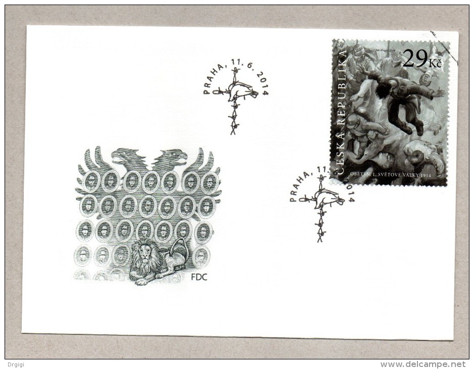 § CZECH REPUBLIC, REPUBBLICA CECA, FDC 2014, VITTIME 1 GUERRA MONDIALE - FDC