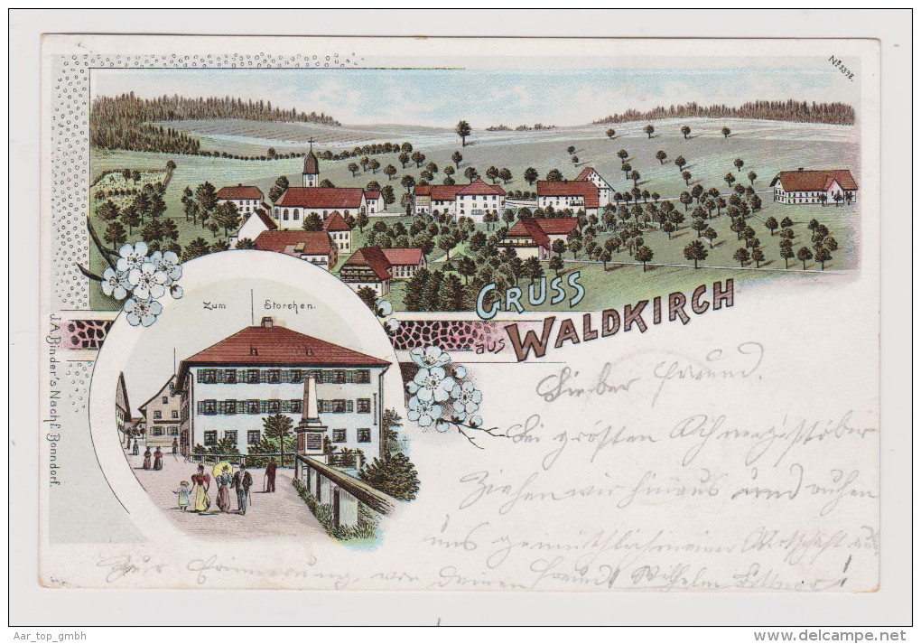 AK DE BW Waldkirch 1905-02-13 Litho J.A.Binder's #3398 - Waldkirch