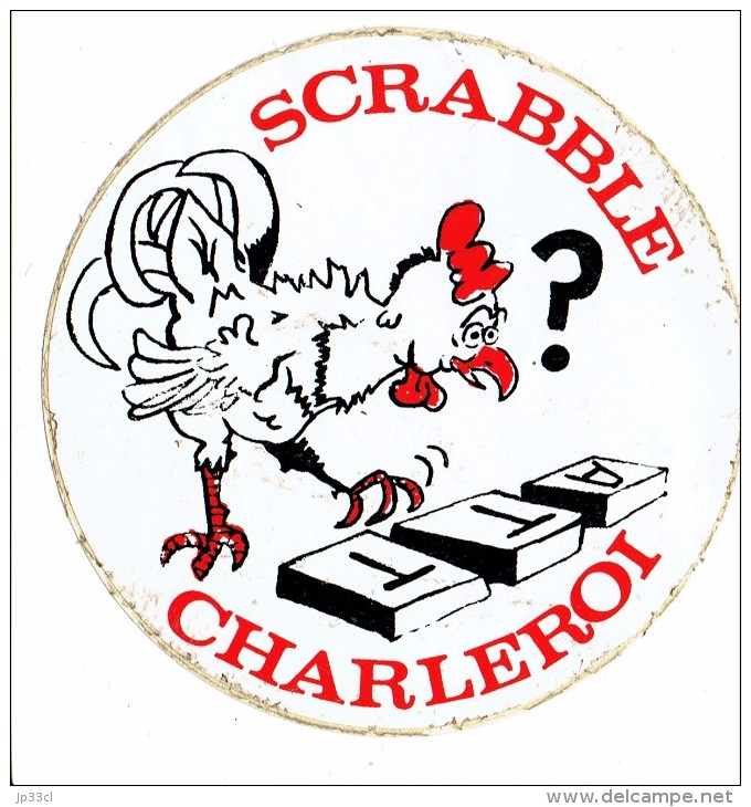 Scrabble Ancien Autocollant Du Club ATT Charleroi, Ancêtre Du Scrabbleroy (vers 1975/80) - Sonstige & Ohne Zuordnung