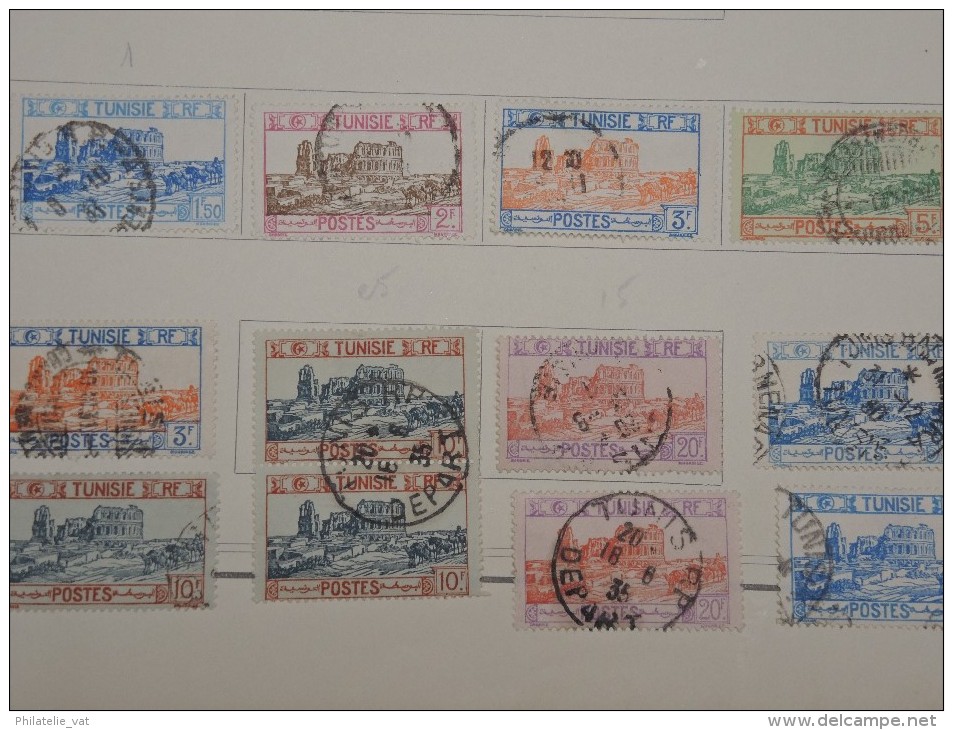 FRANCE - TUNISIE - Collection sur feuilles oblitérées - A voir absolument - Trés propre - Lot n° 9665