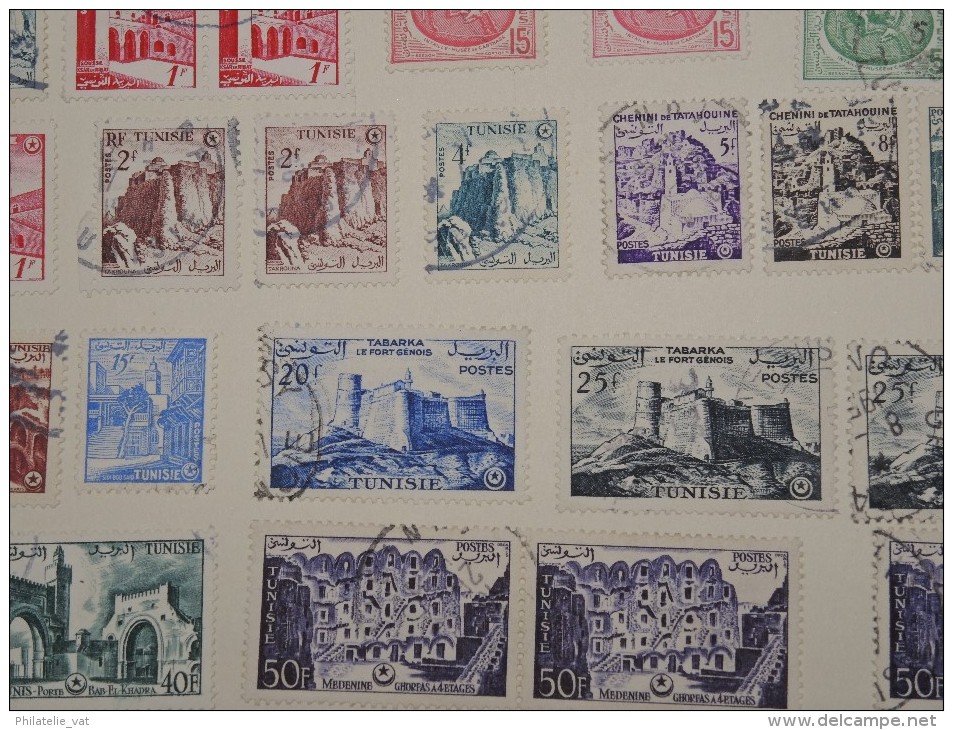 FRANCE - TUNISIE - Collection sur feuilles oblitérées - A voir absolument - Trés propre - Lot n° 9665