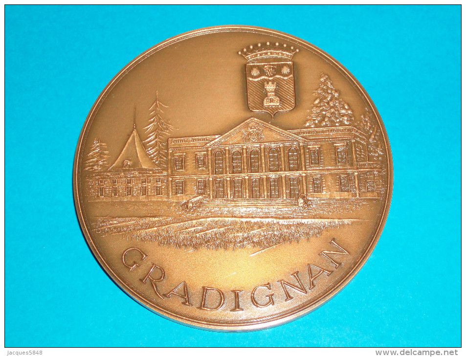 Tres Grose Médaille - Gradignan 33 Gironde  Inauguration De L'hotel De Ville - Parc De Lourenzan 1986 - 274 Exemplaires - Professionnels / De Société