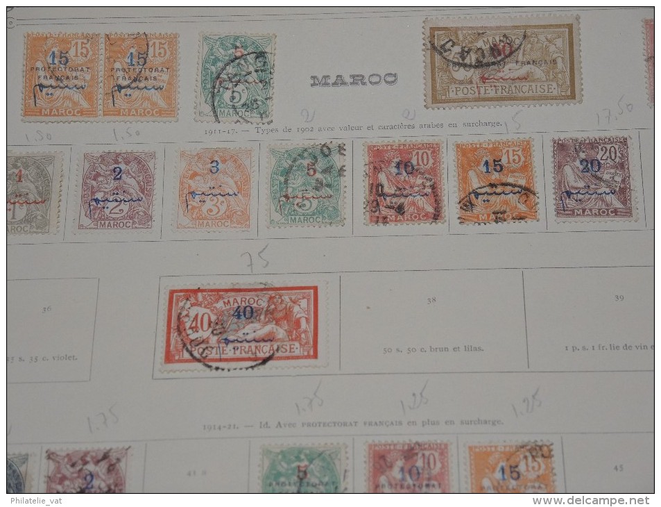 FRANCE - MAROC - Collection sur feuilles oblitérées - A voir absolument - Trés propre - Lot n° 9666