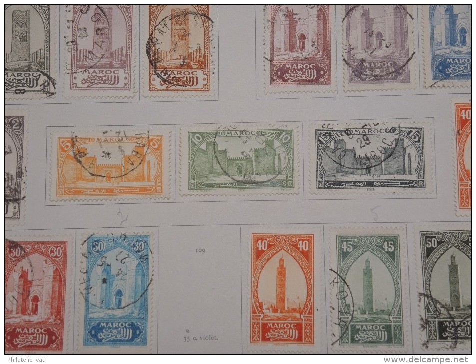 FRANCE - MAROC - Collection sur feuilles oblitérées - A voir absolument - Trés propre - Lot n° 9666