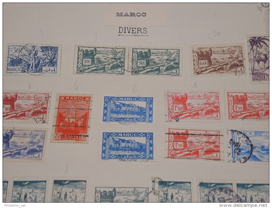 FRANCE - MAROC - Collection sur feuilles oblitérées - A voir absolument - Trés propre - Lot n° 9666