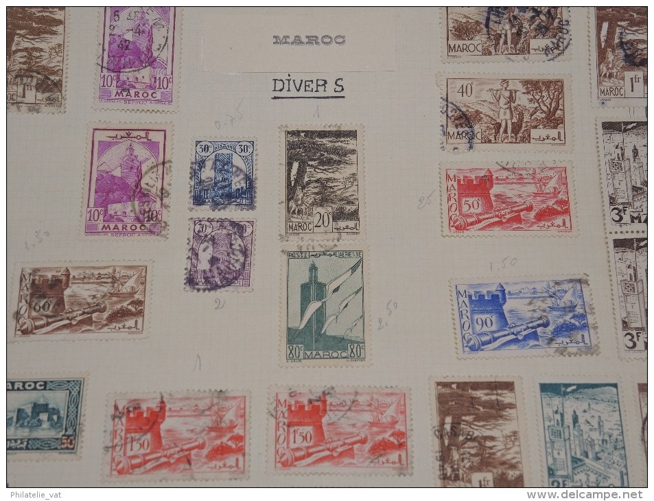 FRANCE - MAROC - Collection sur feuilles oblitérées - A voir absolument - Trés propre - Lot n° 9666