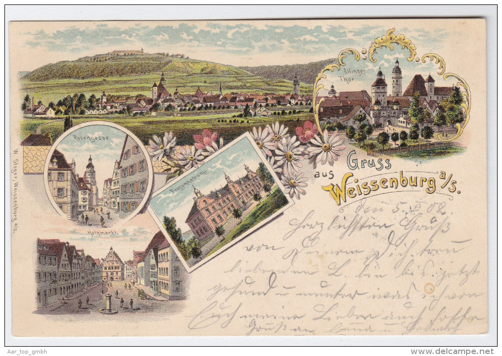 AK DE BAY WEISSENBURG A/S 1902-01-06 Litho W. Steger - Weissenburg