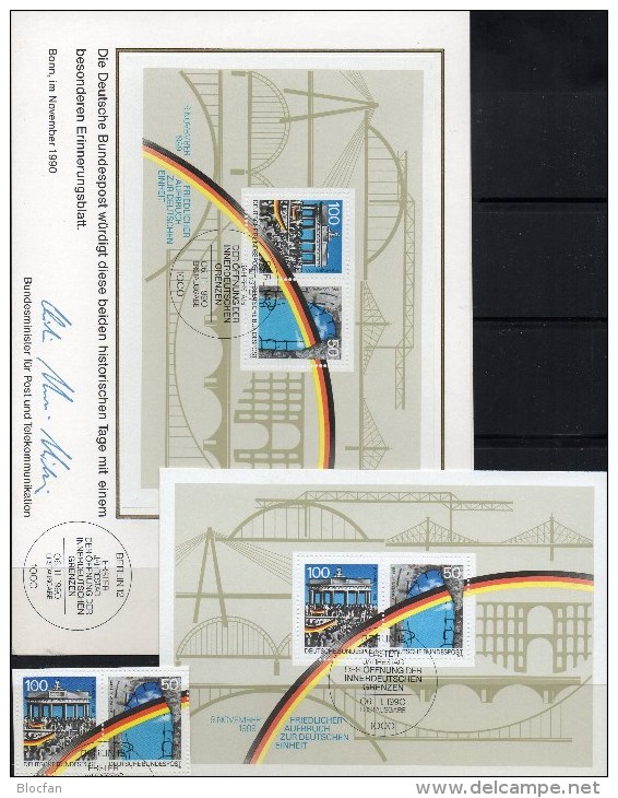 Bildband Der Tag Der Einheit Deutschland 1990+BRD 1481/2 ZD,Block 22+GB SST 40€ Öffnung Der Mauer Hb Ms Sheet Bf Germany - Photographie