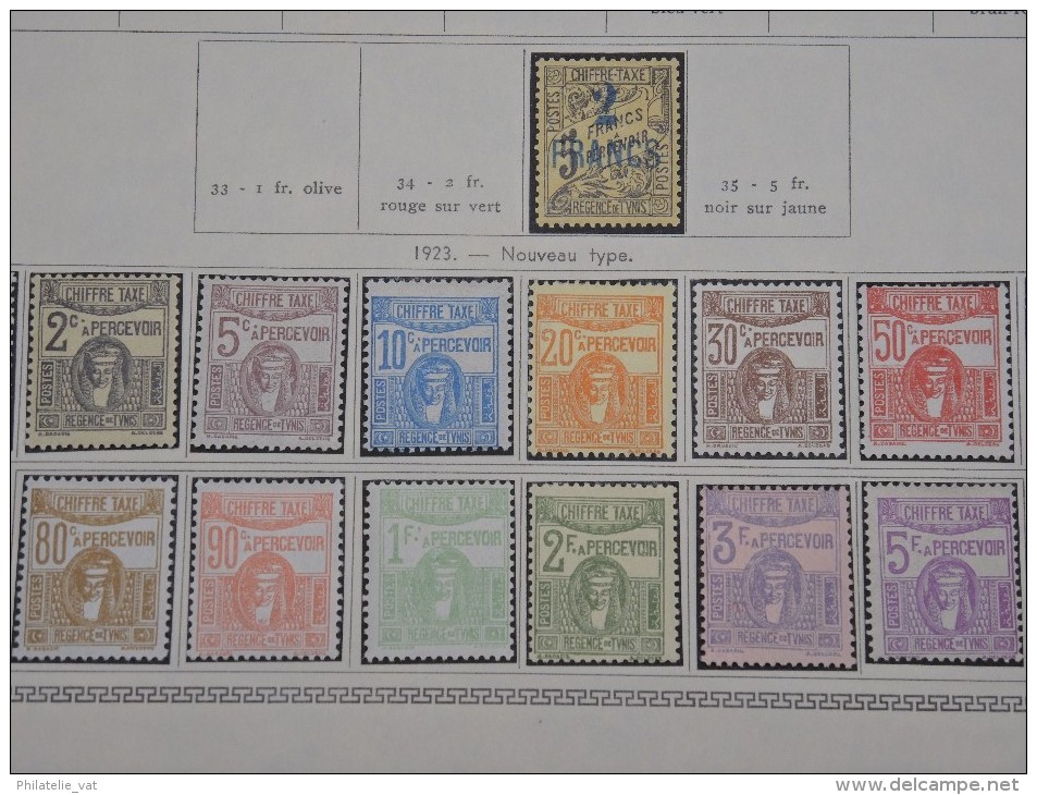 FRANCE - TUNISIE - Collection sur feuilles oblitérées -Neufs * - A voir absolument - Trés propre - Lot n° 9669