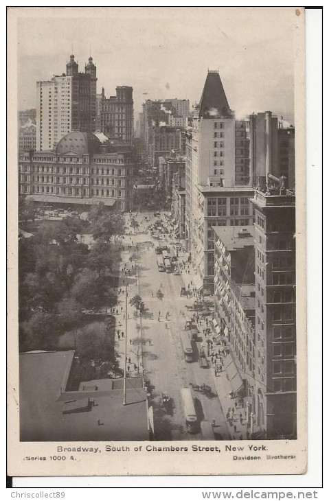 Carte Postale :  Broadway , South Of Chambers Street NewYork - Broadway