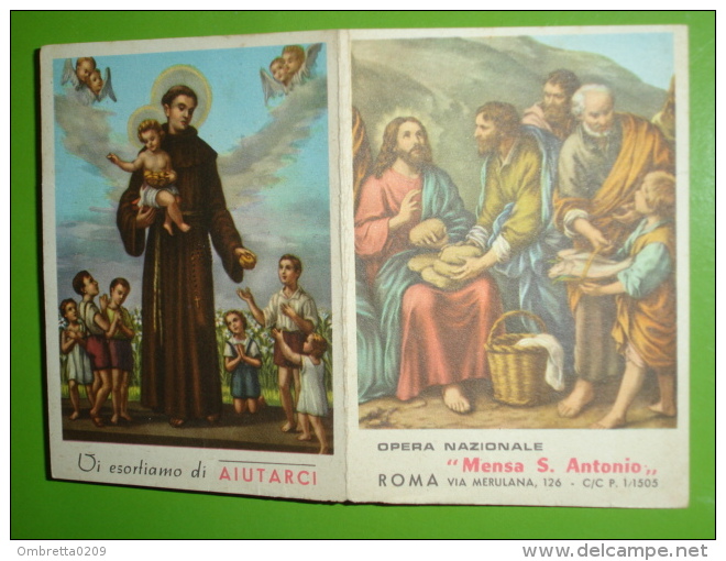 Anno1962 Calendarietto "Mensa S.ANTONIO Da Padova" Via Merulana ROMA Opera Nazionale / Santino - Kleinformat : 1961-70