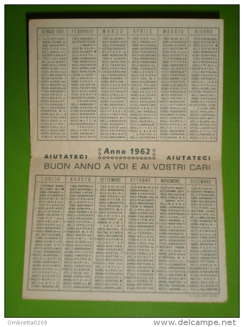 Anno1962 Calendarietto "Mensa S.ANTONIO Da Padova" Via Merulana ROMA Opera Nazionale / Santino - Formato Piccolo : 1961-70