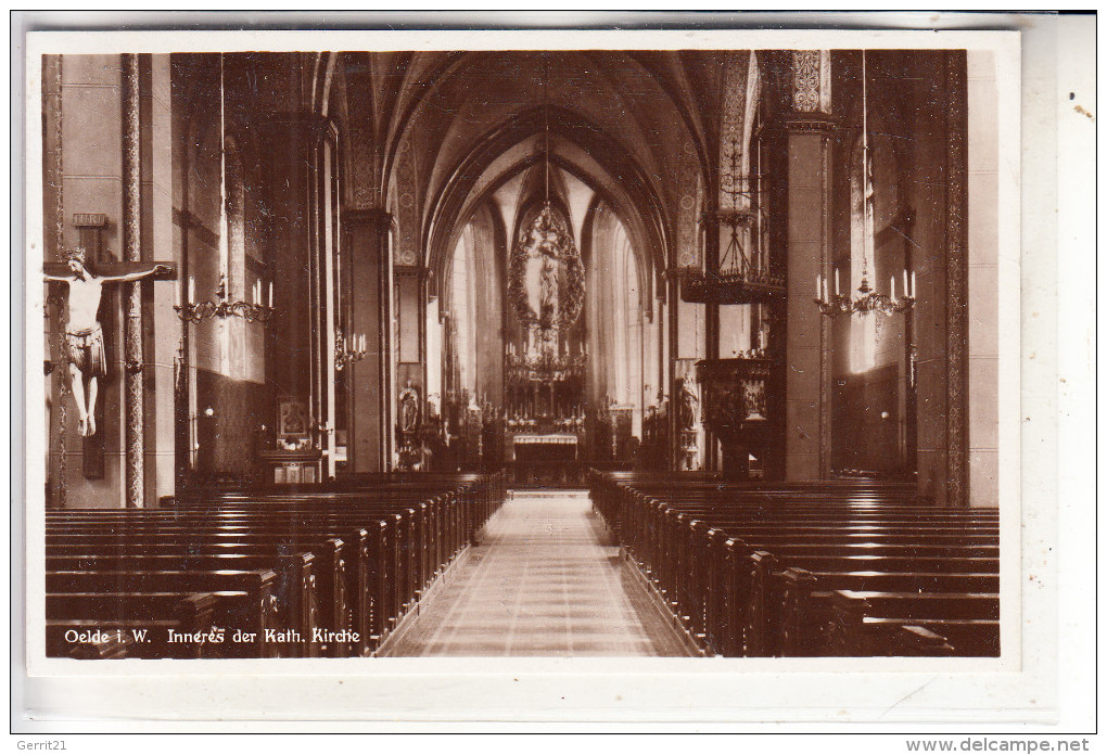 4740 OELDE, Katholische Kirche, Innenansicht, 1930 - Warendorf