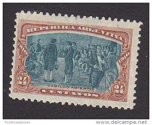 Argentina, Scott #169, Mint Hinged, Centenary Of Argentina, Issued 1910 - Unused Stamps