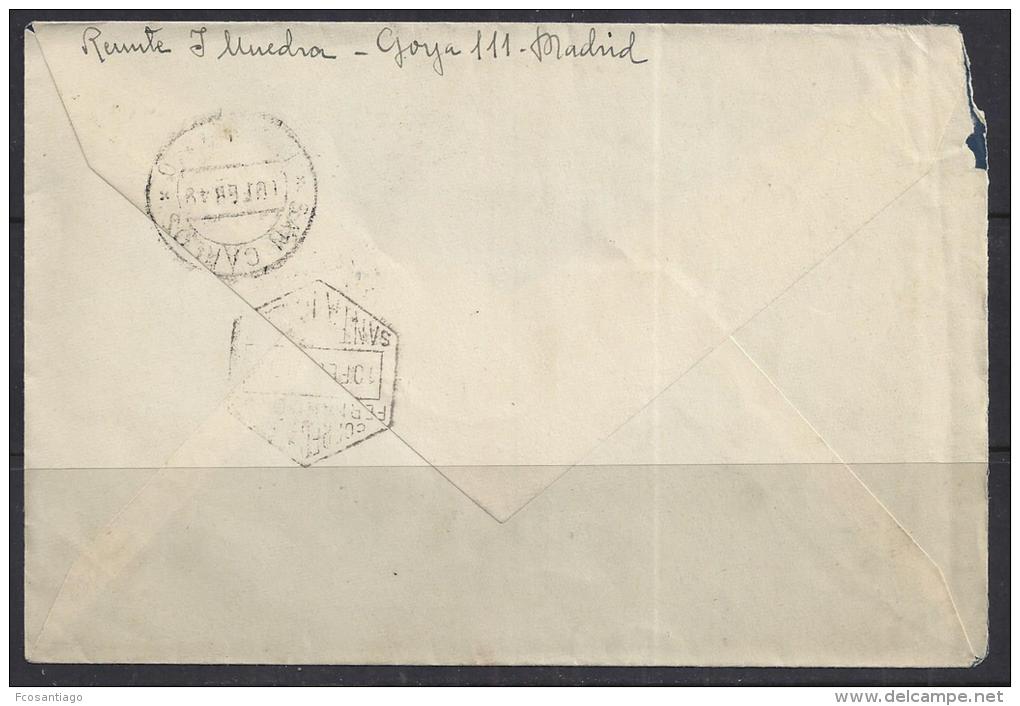 ESPAÑA 1949 - CARTA CIRCULADA DE MADRID A FERNANDO POO - 1931-....