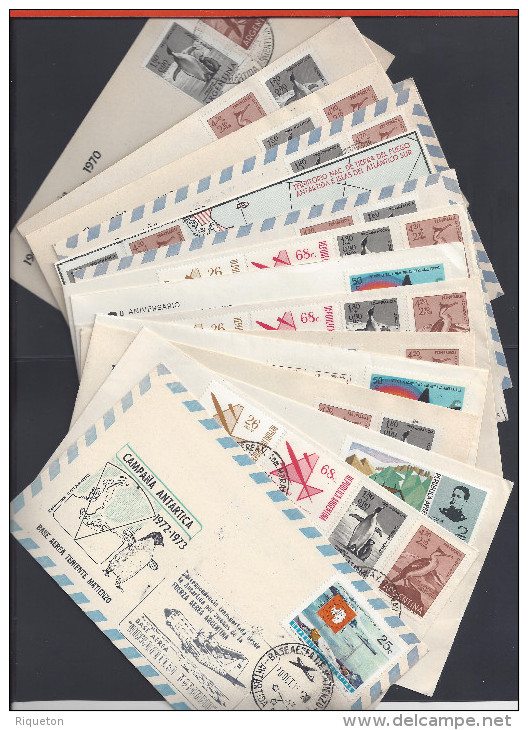 ARGENTINE - 1970 - LOT DE 16 ENVELOPPES - CAMPAGNE ANTARTIQUE - BASES - - Colecciones & Series