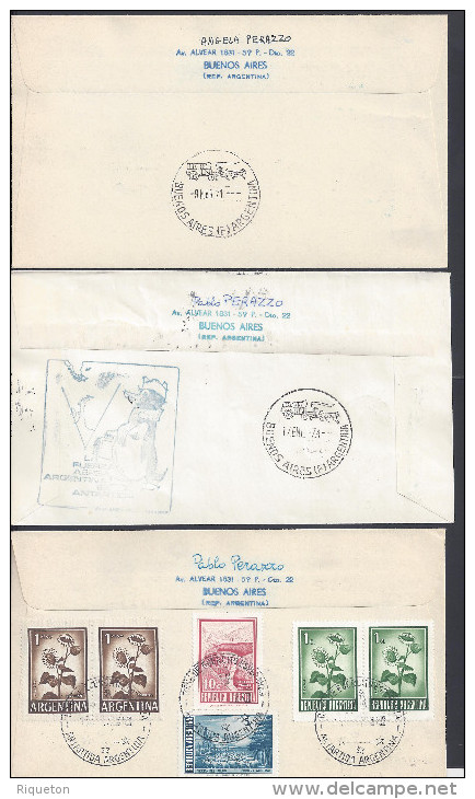 ARGENTINE - 1970 - LOT DE 16 ENVELOPPES - CAMPAGNE ANTARTIQUE - BASES - - Colecciones & Series