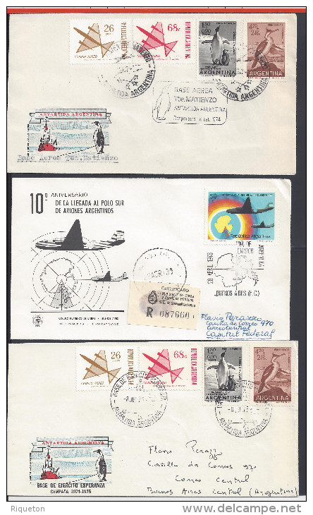 ARGENTINE - 1970 - LOT DE 16 ENVELOPPES - CAMPAGNE ANTARTIQUE - BASES -