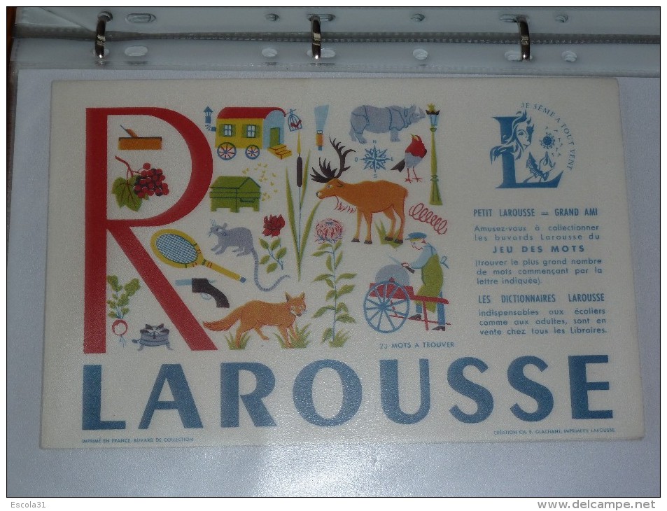 BUVARD-LAROUSSE- MOTS A TROUVER - R - Papeterie